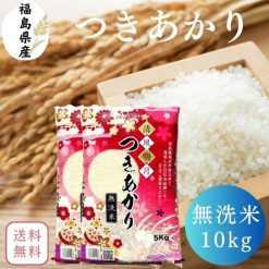 【送料無料】無洗米 10kg 福島県産つきあかり 10kg(5kg×2袋) 令和6年産