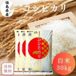 【送料無料】白米 米 30kg 福島県産コシヒカリ 30kg(10kg×3袋) 令和6年産